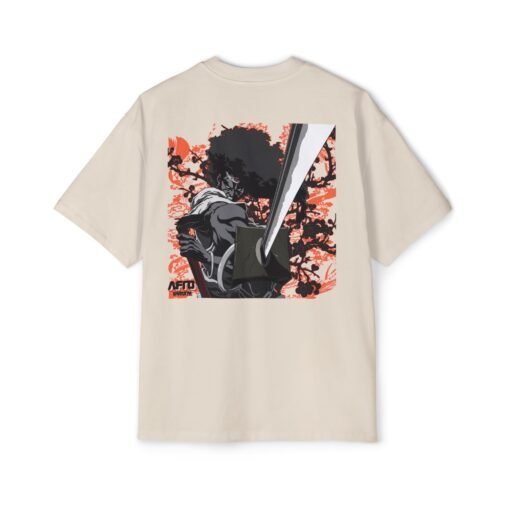 Oversized Tee [Back Print] – Afro Samurai - Katana - Image 2