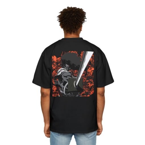 Oversized Tee [Back Print] – Afro Samurai - Katana - Image 6
