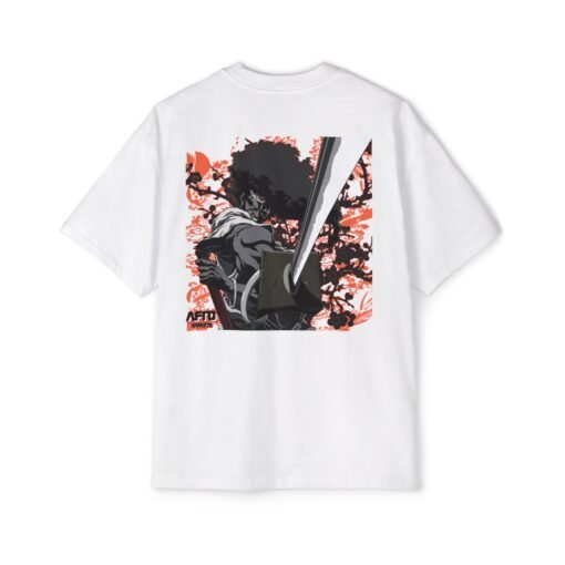 Oversized Tee [Back Print] – Afro Samurai - Katana - Image 3