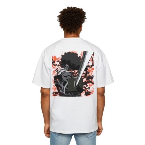 Oversized Tee [Back Print] – Afro Samurai - Katana - Image 4