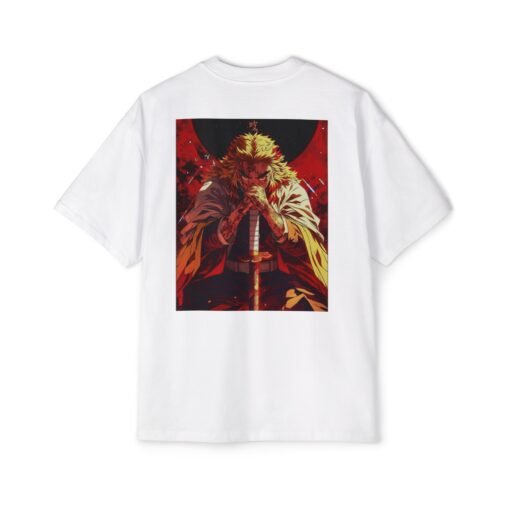 Oversized Tee [Back Print] - Demon Slayer - Rengoku - Image 3