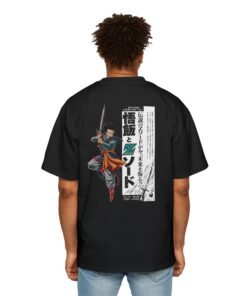 Anime Sword Warrior Graphic Tee | Japanese Manga Aesthetic Back Print Oversized Shirt