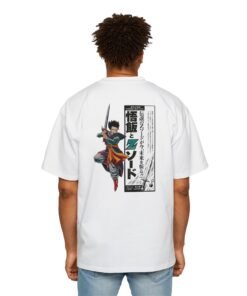 Oversized Tee [Back Print] – DBZ – Mystic Gohan Z Sword - Image 6