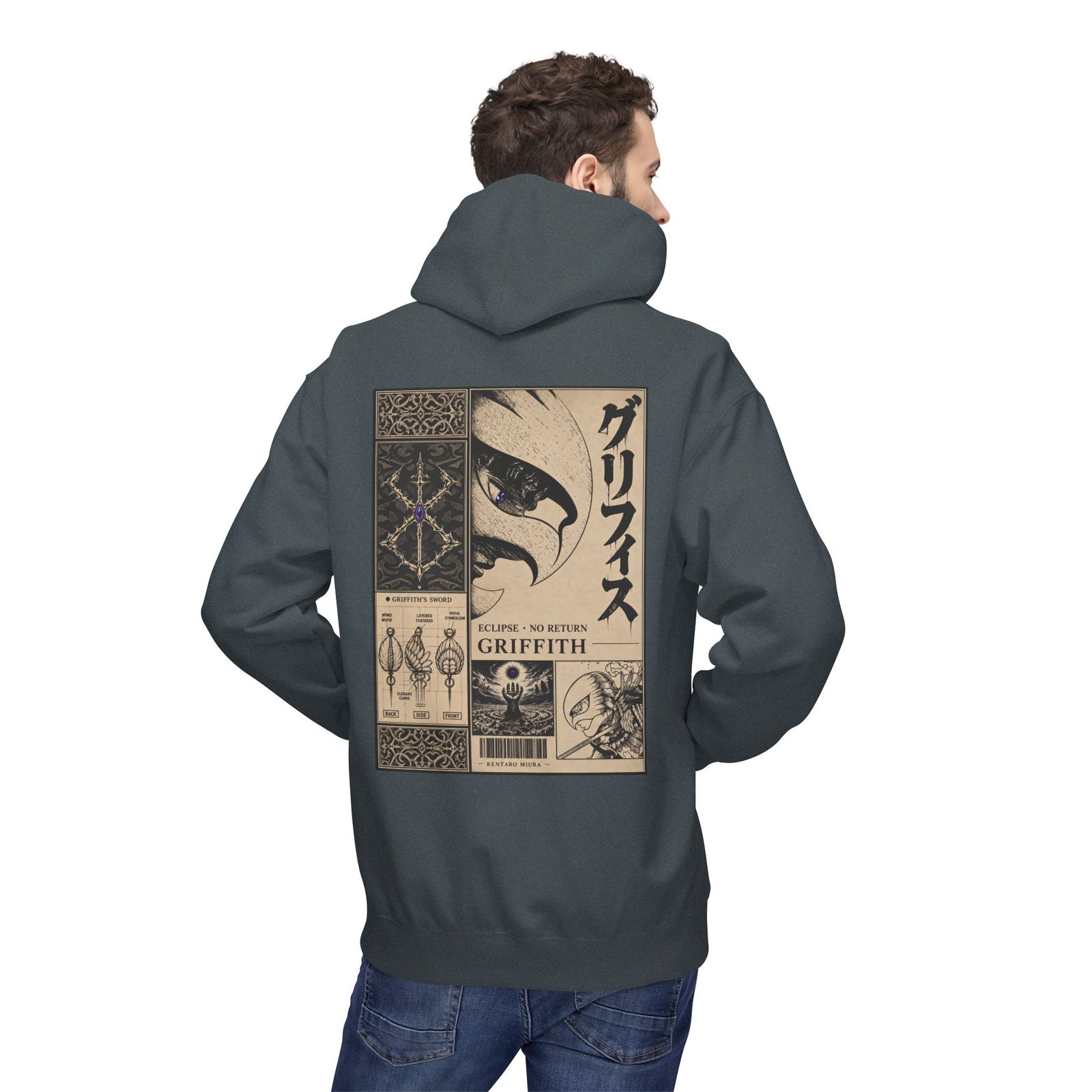 Hoodie – Berserk – Griffith Falcon Knight - Image 23