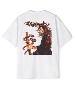 Oversized Tee [Back Print] – Vagabond – Crimson Ronin - Image 4