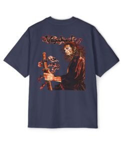 Oversized Tee [Back Print] – Vagabond – Crimson Ronin - Image 12