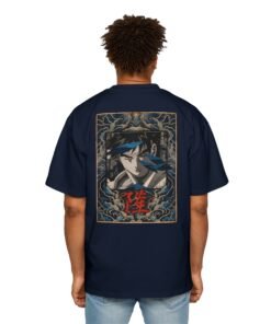 Oversized Tee [Back Print] – Street Fighter – Ryu Azure Spirit - Image 15