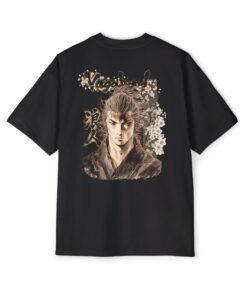 Oversized Tee [Back Print] – Vagabond – Sakura Portrait - Image 5