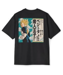 Alternative view of Oversized Tee [Back Print] – DBZ – Vegeta Super Saiyan