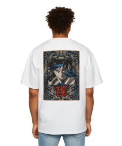 Oversized Tee [Back Print] – Street Fighter – Ryu Azure Spirit - Image 6