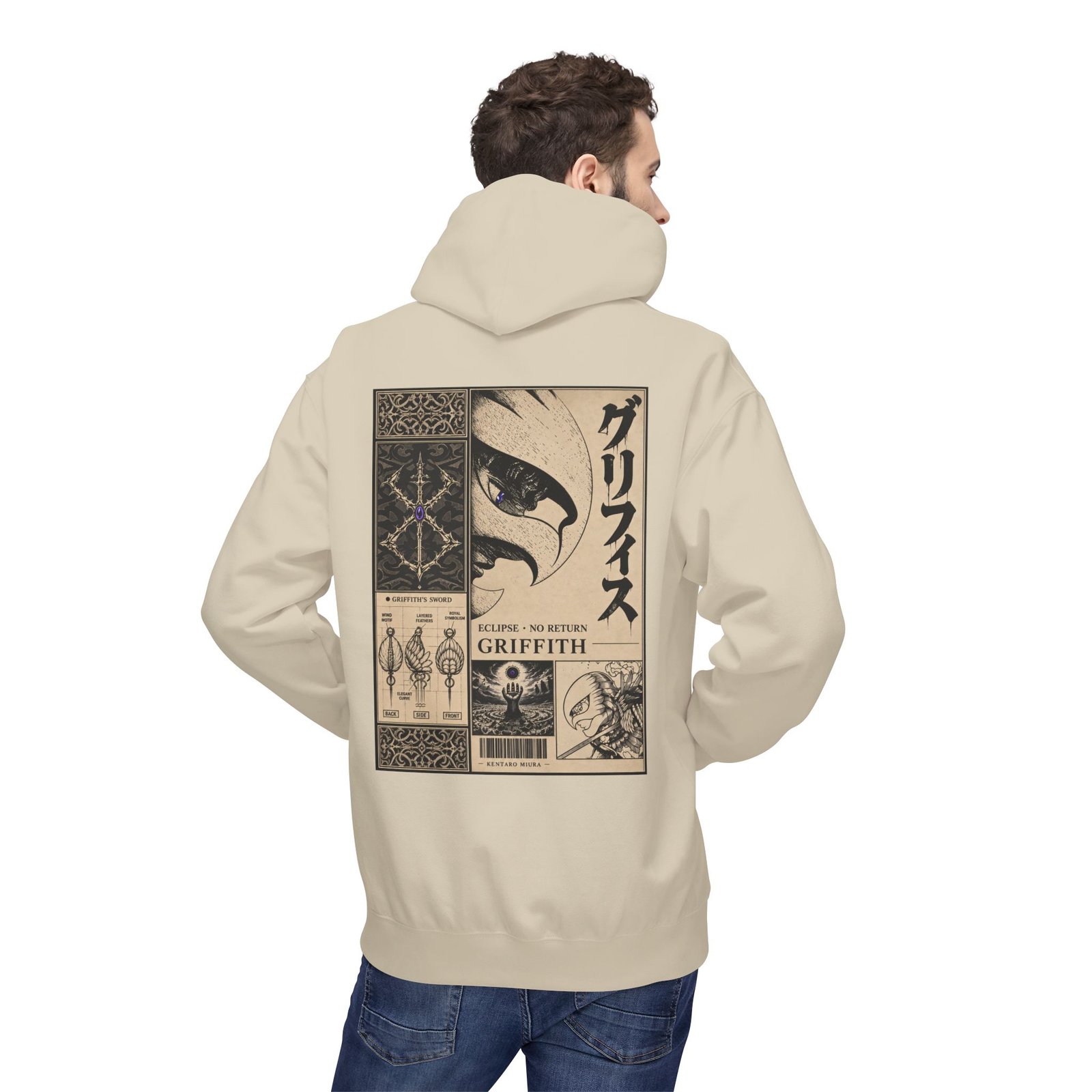 Hoodie – Berserk – Griffith Falcon Knight - Image 15