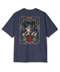 Alternative view of Oversized Tee [Back Print] – Street Fighter – Ryu Azure Spirit