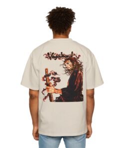 Oversized Tee [Back Print] – Vagabond – Crimson Ronin - Image 9