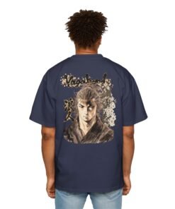 Oversized Tee [Back Print] – Vagabond – Sakura Portrait - Image 13