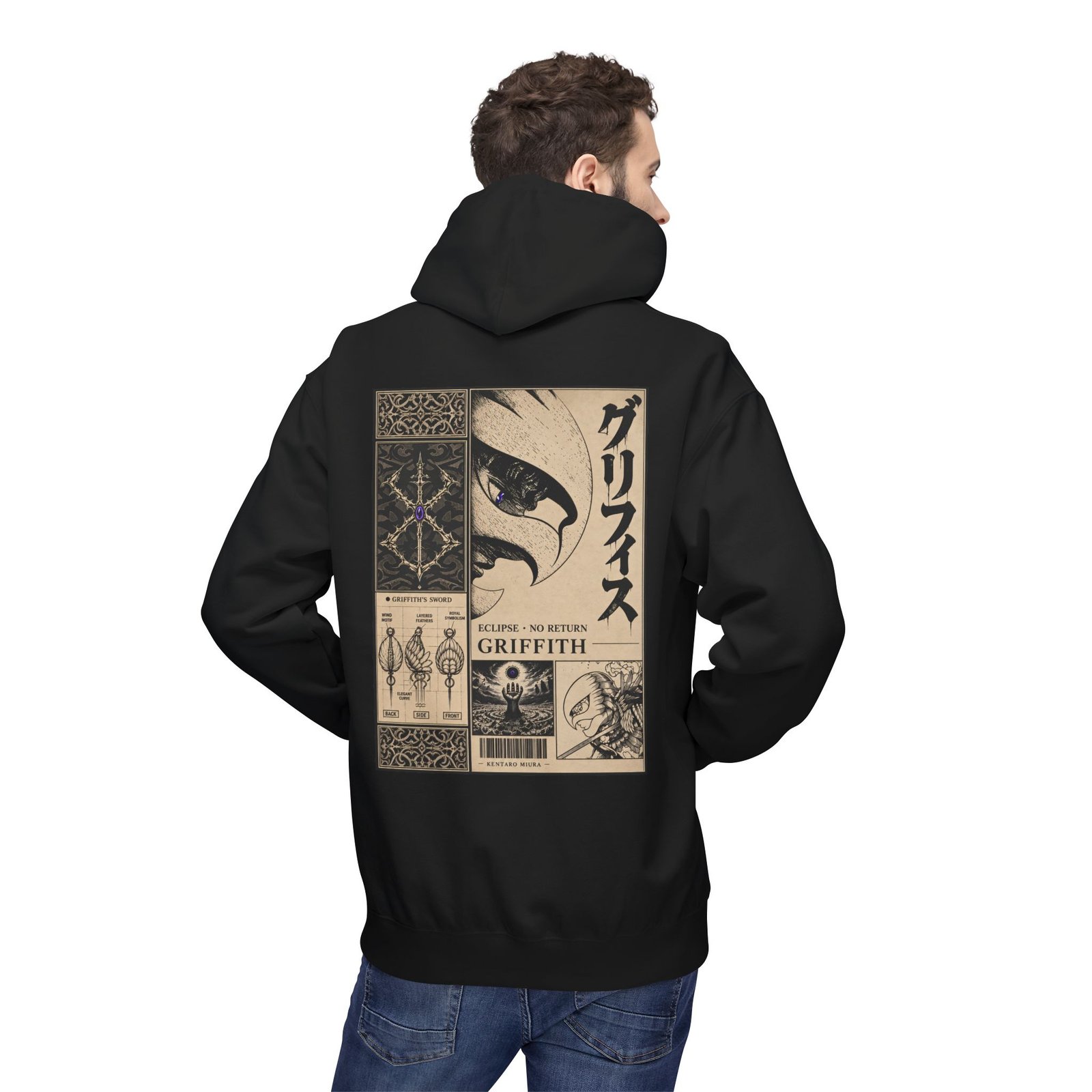 Hoodie – Berserk – Griffith Falcon Knight - Image 11