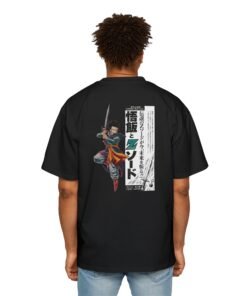 Oversized Tee [Back Print] – DBZ – Mystic Gohan Z Sword - Image 3