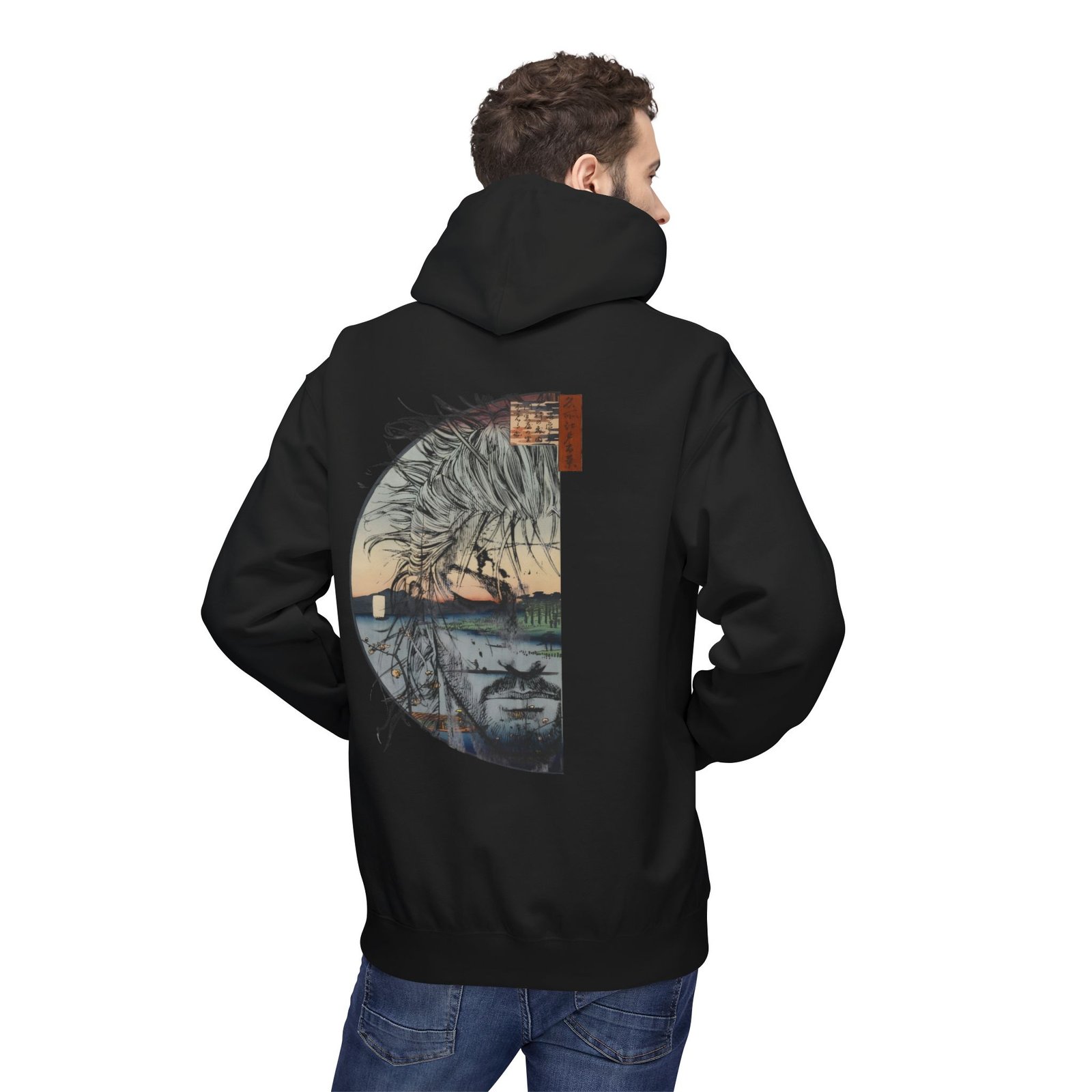 Hoodie – Vagabond – Ukiyo-e Reflection - Image 10