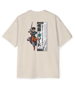 Alternative view of Oversized Tee [Back Print] – DBZ – Mystic Gohan Z Sword